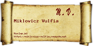 Miklovicz Vulfia névjegykártya